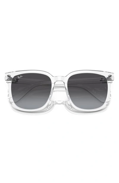 Shop Ray Ban 57mm Gradient Square Sunglasses In Transparent