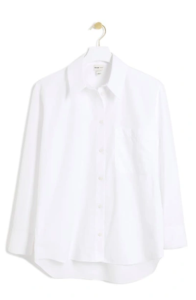 Shop River Island Oversize Poplin Button-up Shirt In White