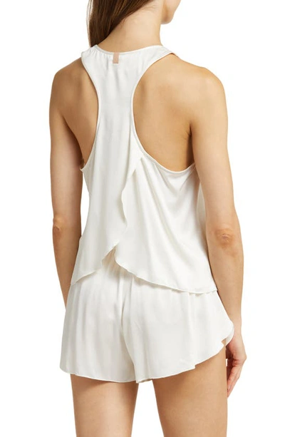 Shop Lunya Racerback Washable Silk Short Pajamas In Tranquil White