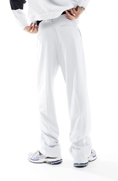 Shop Asos Design Wide Leg Suit Pants In Grey