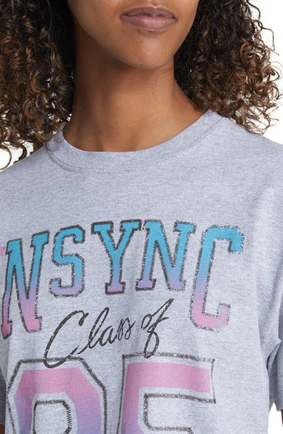 Shop Vinyl Icons Nsync Varsity Cotton Graphic T-shirt In Heather Grey