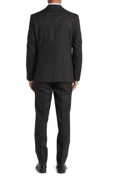 Shop Ted Baker Roger Extra Slim Fit Tonal Plaid Wool Suit In Black