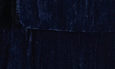 Shop Steve Madden Imann One-button Crushed Velvet Blazer In Midnight Blue