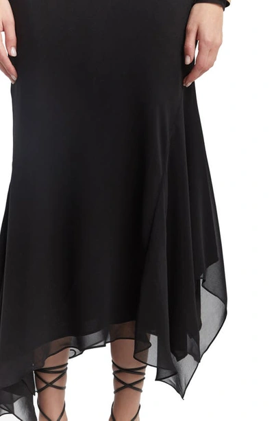 Shop Bardot Suki Handkerchief Hem Georgette Midi Skirt In Black