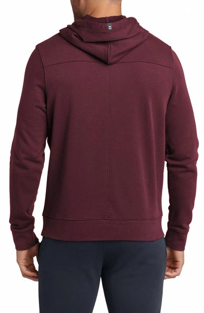 Shop Tommy John French Terry Pullover Hoodie In Winetasting