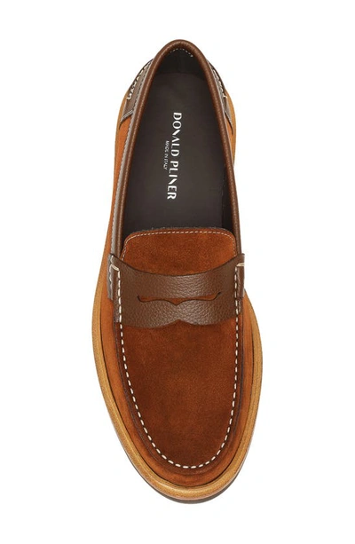 Shop Donald Pliner Jimmy Penny Loafer In Brown