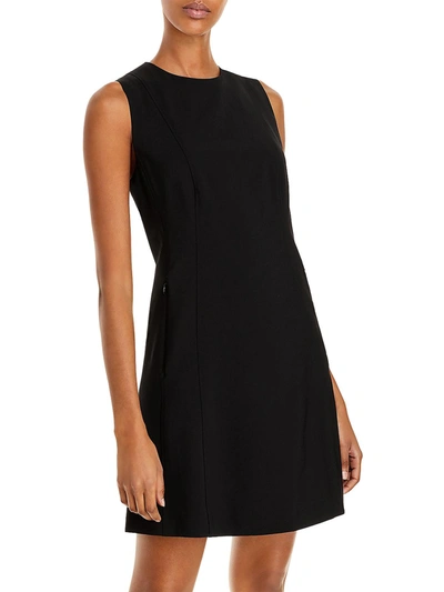 Shop Theory Helaina Womens Wool Sleeveless Mini Dress In Black