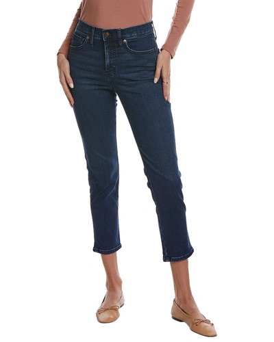 Shop Madewell Mid-rise Stovepipe Dark Indigo Jean In Blue
