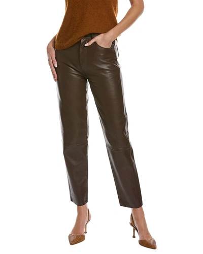 Shop Lamarque Adeline Leather Pant In Gold