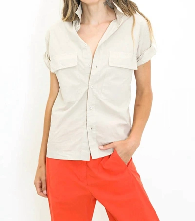 Shop A Shirt Thing Eolia Parachute Button Up In Sand In Beige