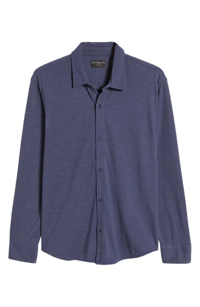 Shop Goodlife Sea Wash Button-up Shirt In Midnight