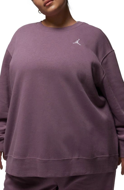 Shop Jordan Brooklyn Fleece Crewneck Sweatshirt In Sky Mauve