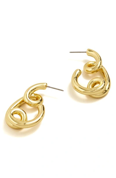 Shop Madewell Looped Tube Hoop Earrings In Pale Gold