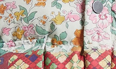 Shop Found Patchwork Print Garden Puffer Jacket In Multi