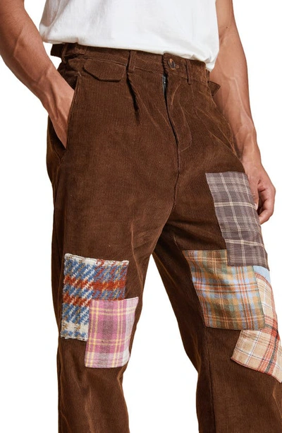 Shop Found Patchwork Detail Corduroy Pants In Brown