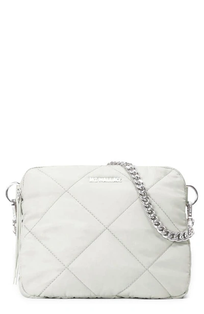 Shop Mz Wallace Madison Quilted Nylon Crossbody Bag In Frost