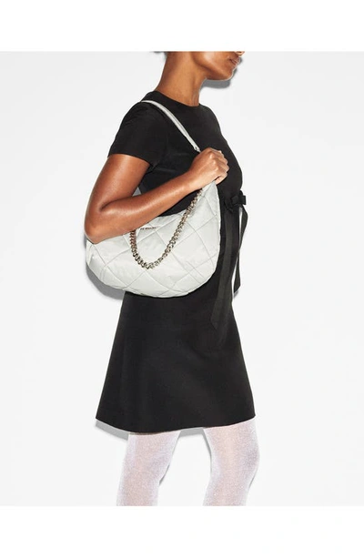 Mz Wallace Madison Quilted Nylon Shoulder Bag In Frost