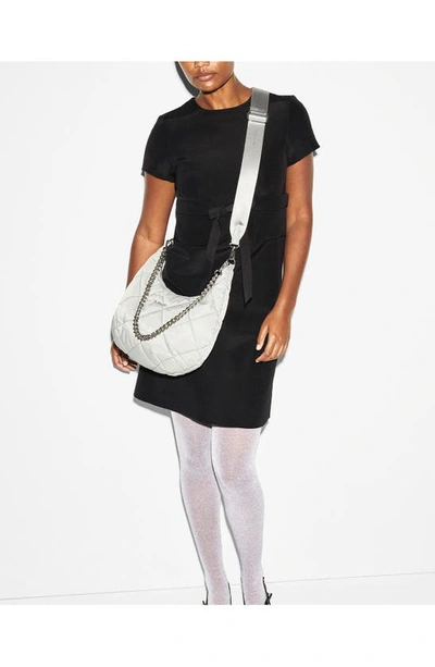 Mz Wallace Madison Quilted Nylon Shoulder Bag In Frost