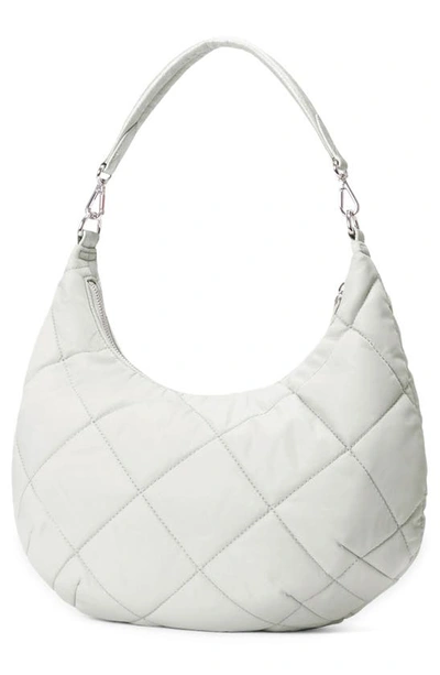 Mz Wallace Madison Quilted Nylon Shoulder Bag In Frost