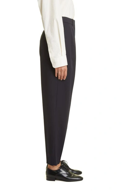Shop The Row Corby Loose Wool Ankle Pants In Deep Sea