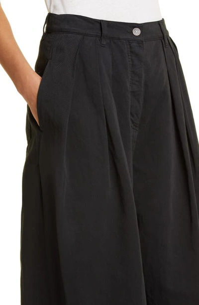 Shop The Row Criselle Pleated Wide Leg Jeans In Black
