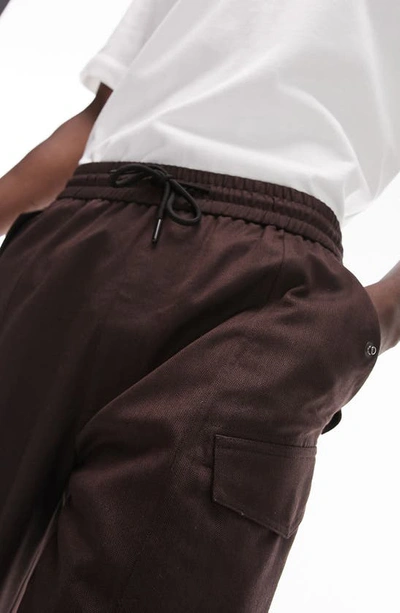 Shop Topman Wide Leg Cargo Pants In Brown