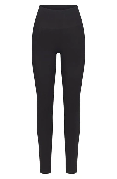 Shop Skims Seamless High Waist Smoothing Leggings In Eclipse