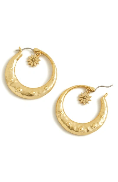 Shop Madewell Celestial Charm Hoop Earrings In Vintage Gold