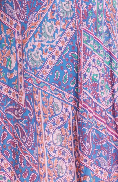 Shop Ba&sh Franky Paisley Long Sleeve Midi Dress In Bleu/pink