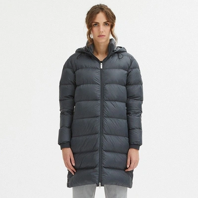 Shop Centogrammi Luxurious Padded Hooded Jacket In Dark Women's Grey In Gray