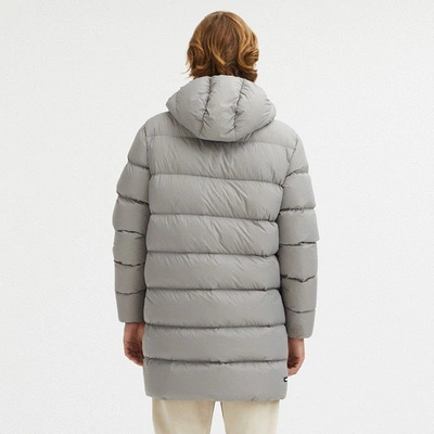Shop Centogrammi Sleek Dove Grey  Hooded  Jacket In Gray