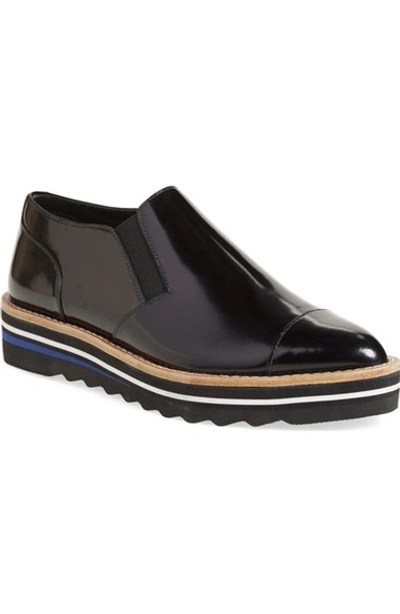 Shop Vince 'alona' Slip-on Almond Toe Oxford (women) In Black Leather