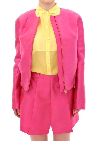 Cote Co|te Elegant Pink Silk Blend Women's Jacket In Pink
