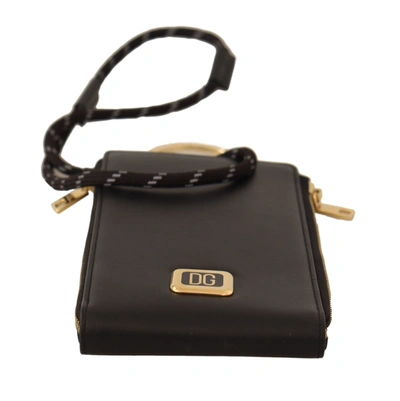 Shop Dolce & Gabbana Elegant Black Leather Strapped Women's Wallet