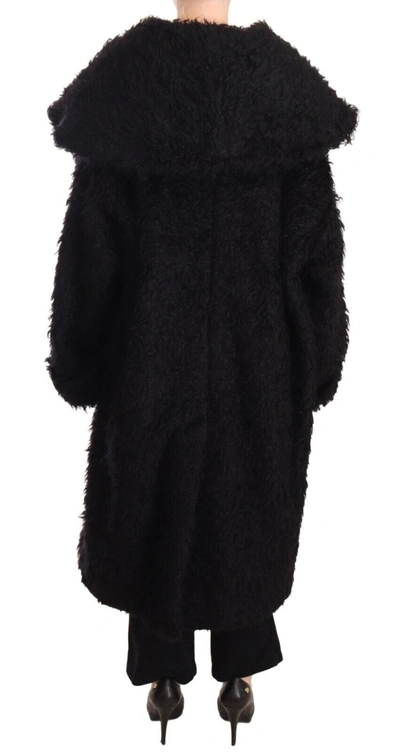 Shop Dolce & Gabbana Sleek Runway Fur Cape Trench Women's Jacket In Black