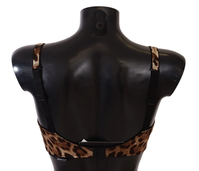 Shop Dolce & Gabbana Elegant Silk Leopard Print Women's Bra In Brown
