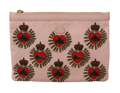 Shop Dolce & Gabbana Elegant Pink Heart Clutch Women's Wallet