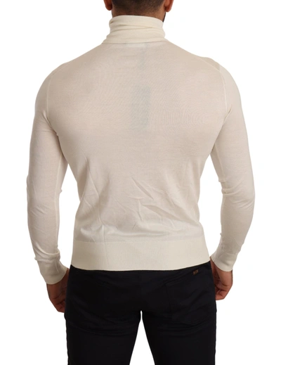 Dolce & Gabbana Cream Cashmere Turtleneck Pullover Sweater In Cream