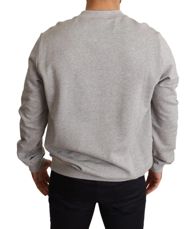 Dolce & Gabbana Gray Crown King Cotton Pullover Sweater In Gray