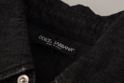 Shop Dolce & Gabbana Elegant Grey Cotton Blend Casual Men's Shirt In Gray
