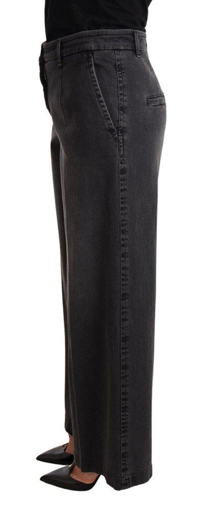 Shop Dolce & Gabbana Elegant Wide Leg Gray Wash Women's Denim