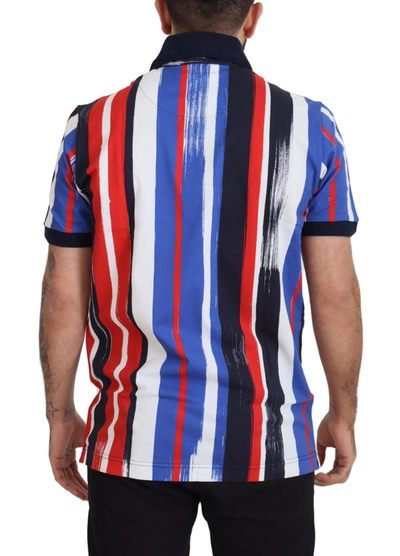 Dolce & Gabbana Multicolor 'brushstrokes' Cotton Polo Shirt In Multicolor