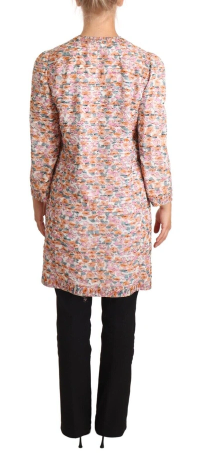 Dolce & Gabbana Multicolor Floral Print Silk Trench Coat Jacket In Multicolor