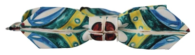 Shop Dolce & Gabbana Elegant Silk Majolica Print Bow Men's Tie In Multicolor