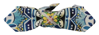 Shop Dolce & Gabbana Majolica Print Silk Bow Men's Tie In Multicolor