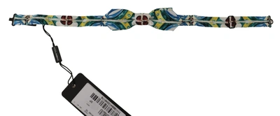 Shop Dolce & Gabbana Elegant Silk Majolica Print Bow Men's Tie In Multicolor