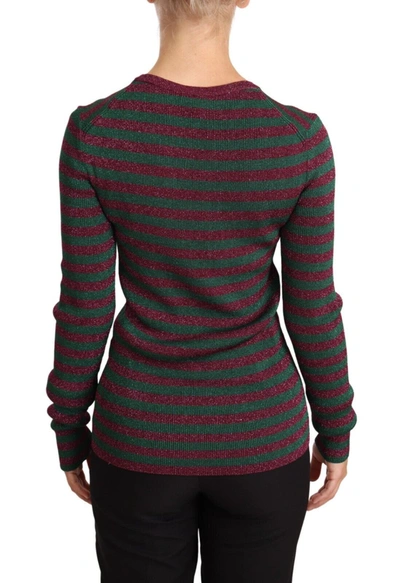 Dolce & Gabbana Multicolor Stripes Crew Neck Pullover Sweater In Multicolor