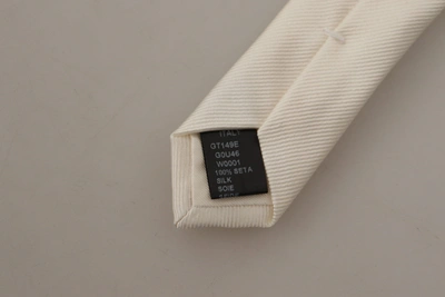 Shop Dolce & Gabbana Elegant White Silk Men's Men's Tie