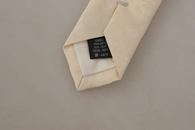 Shop Dolce & Gabbana Elegant Off-white Silk Bow Men's Tie