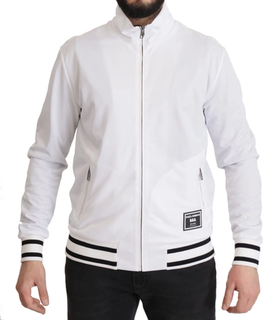 Shop Dolce & Gabbana Sleek White Zip Sweater For Men's Men